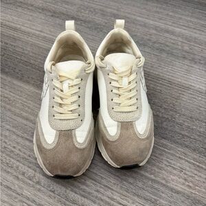 Tory Burch Neutral Beige and Cream Sneakers